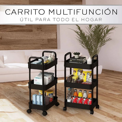 Carrito Organizador Auxiliar Multiuso Cocina Estantes Ruedas Smarthome