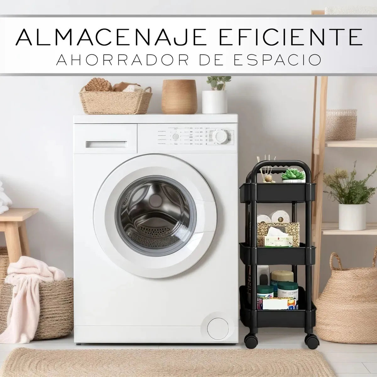 Carrito Organizador Auxiliar Multiuso Cocina Estantes Ruedas Smarthome