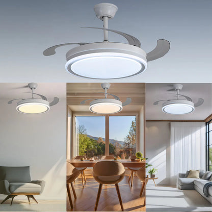 Ventilador Vitta De Techo Retractil C/luz Calida Y Fria 6 Velocidades 4 Aspas Blanco Diámetro 46Cm Smarthome